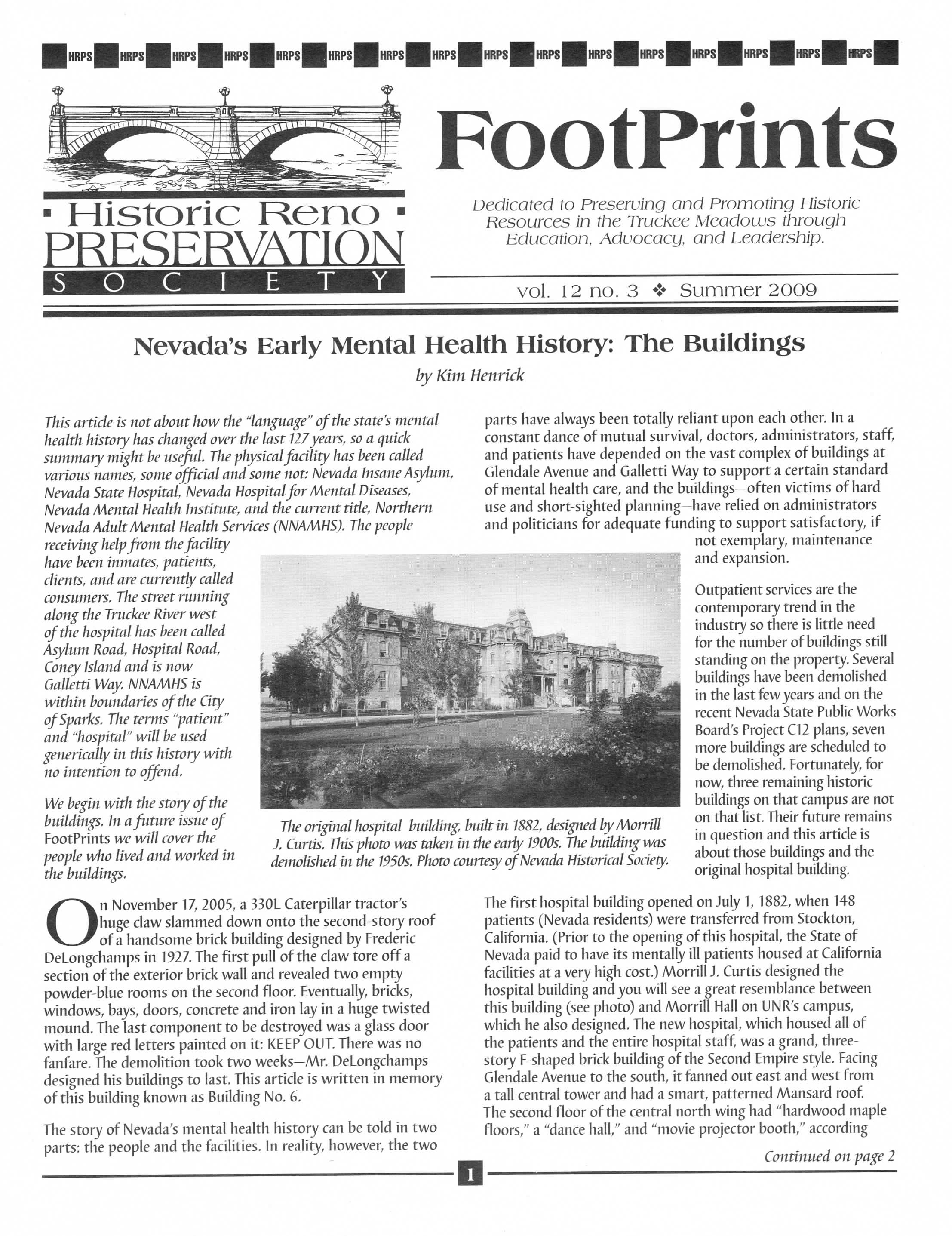 FootPrints Volume 12, Number 3, Summer 2009