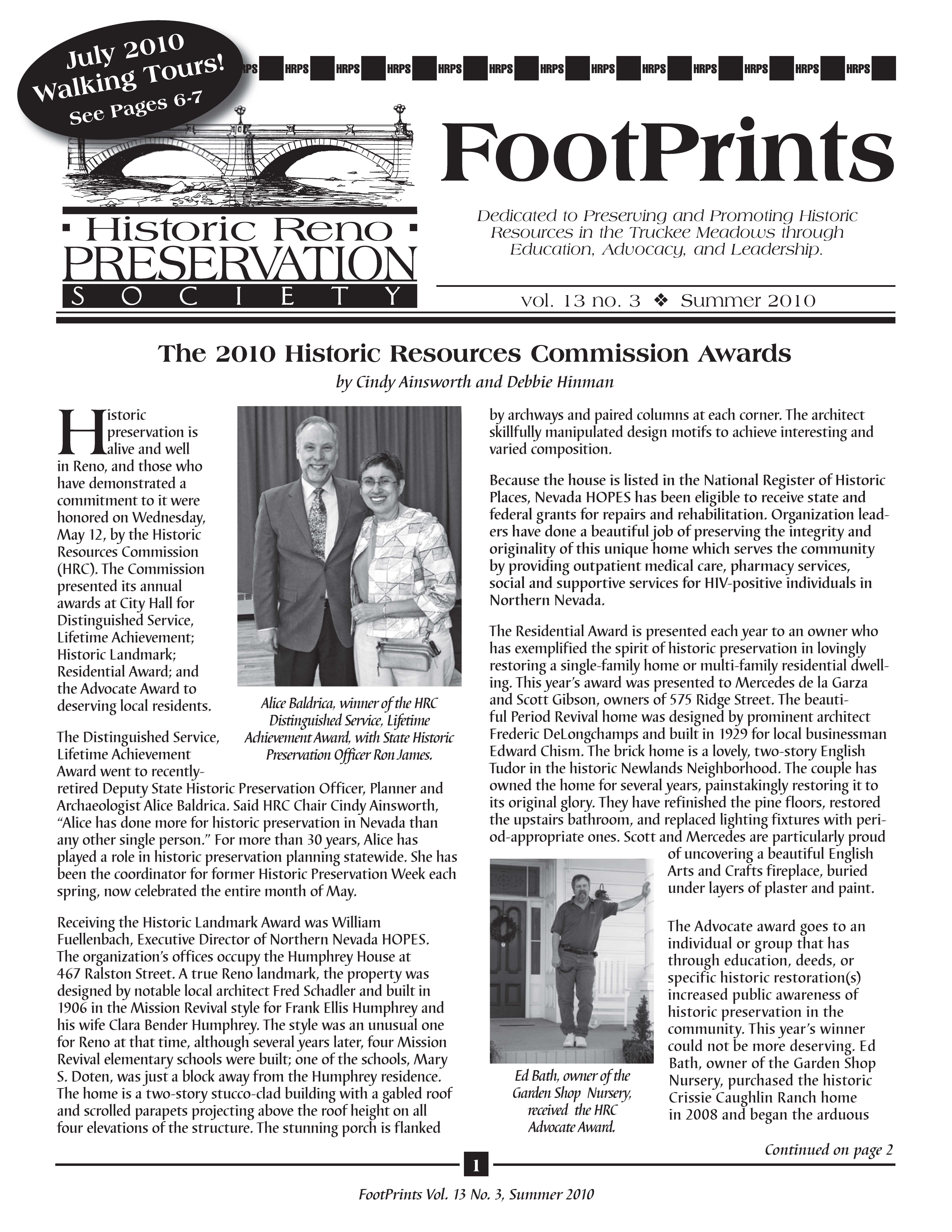 FootPrints Volume 13, Number 3, Summer 2010