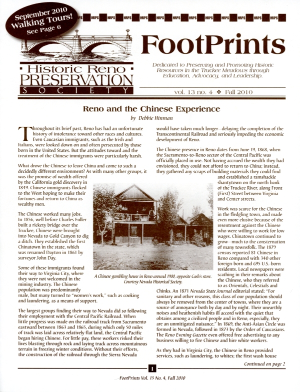 FootPrints Volume 13, Number 4, Fall 2010