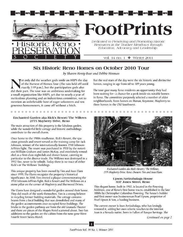 FootPrints Volume 14, Number 1, Winter 2011