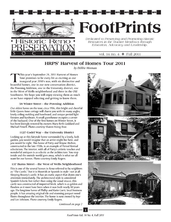 FootPrints Volume 14, Number 4, Fall 2011