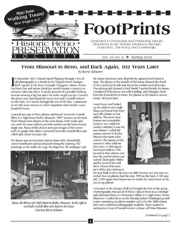 FootPrints Volume 15, Number 2, Spring 2012