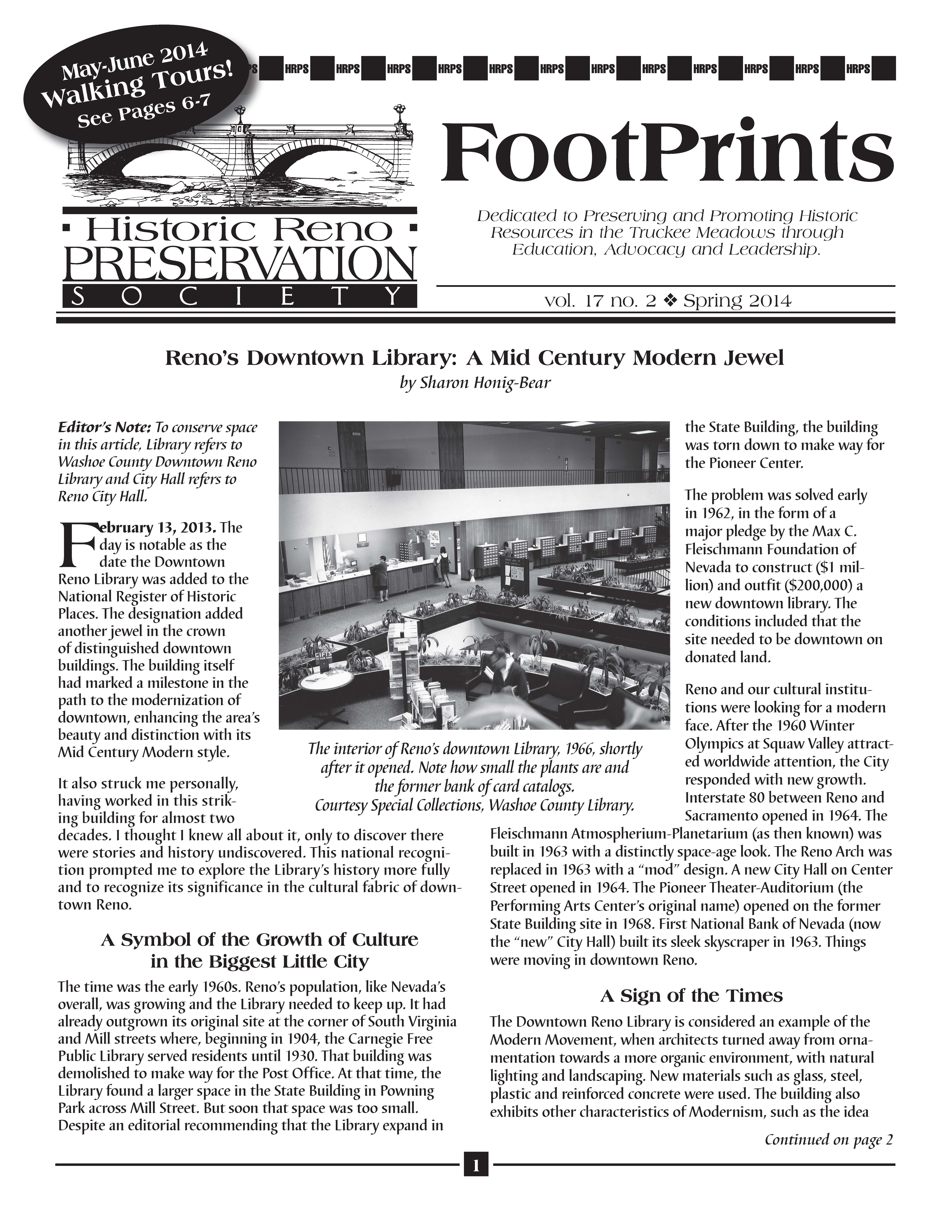 FootPrints Volume 17, Number 2, Spring 2014
