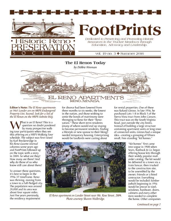 FootPrints Volume 19, Number 3, Summer 2016