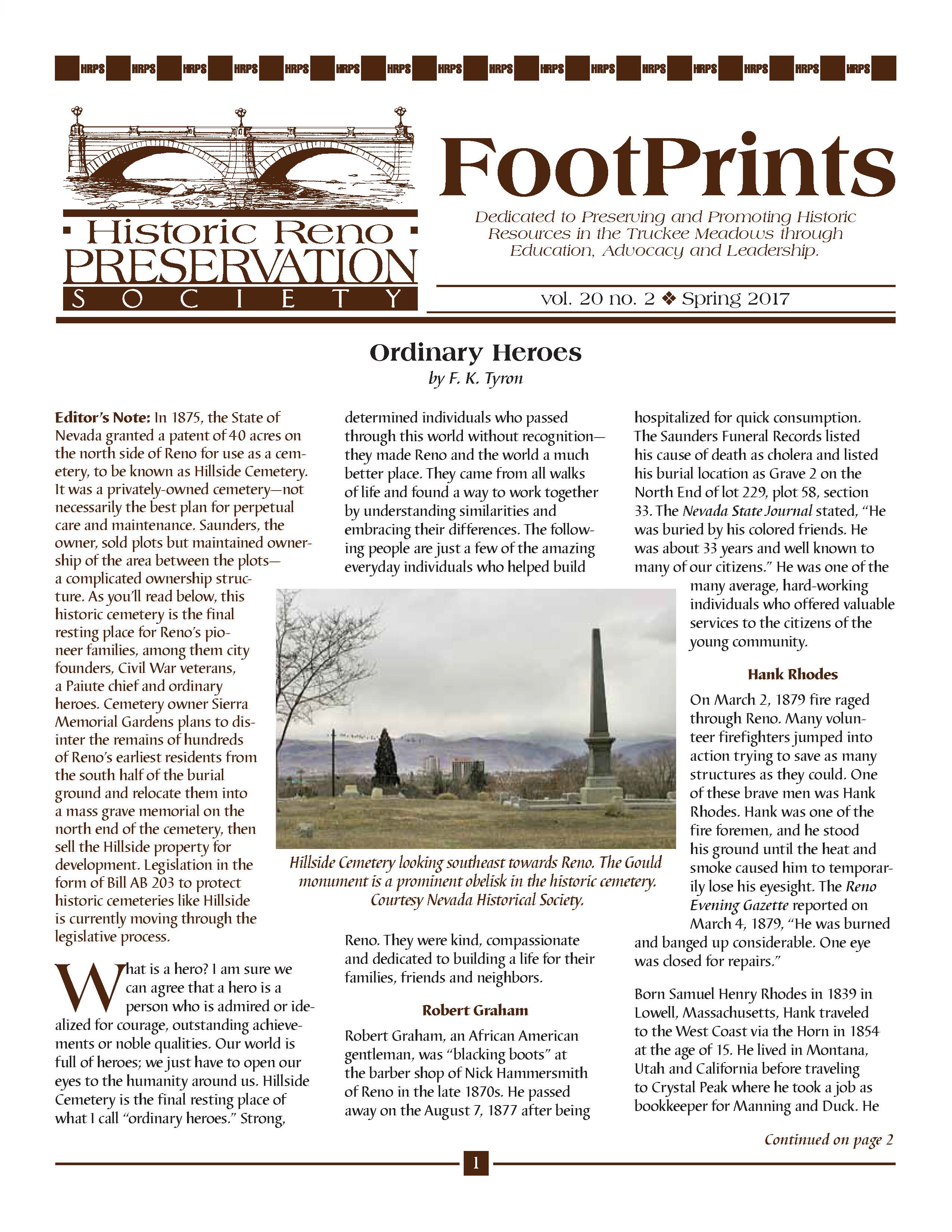 FootPrints Volume 20, Number 2, Spring 2017