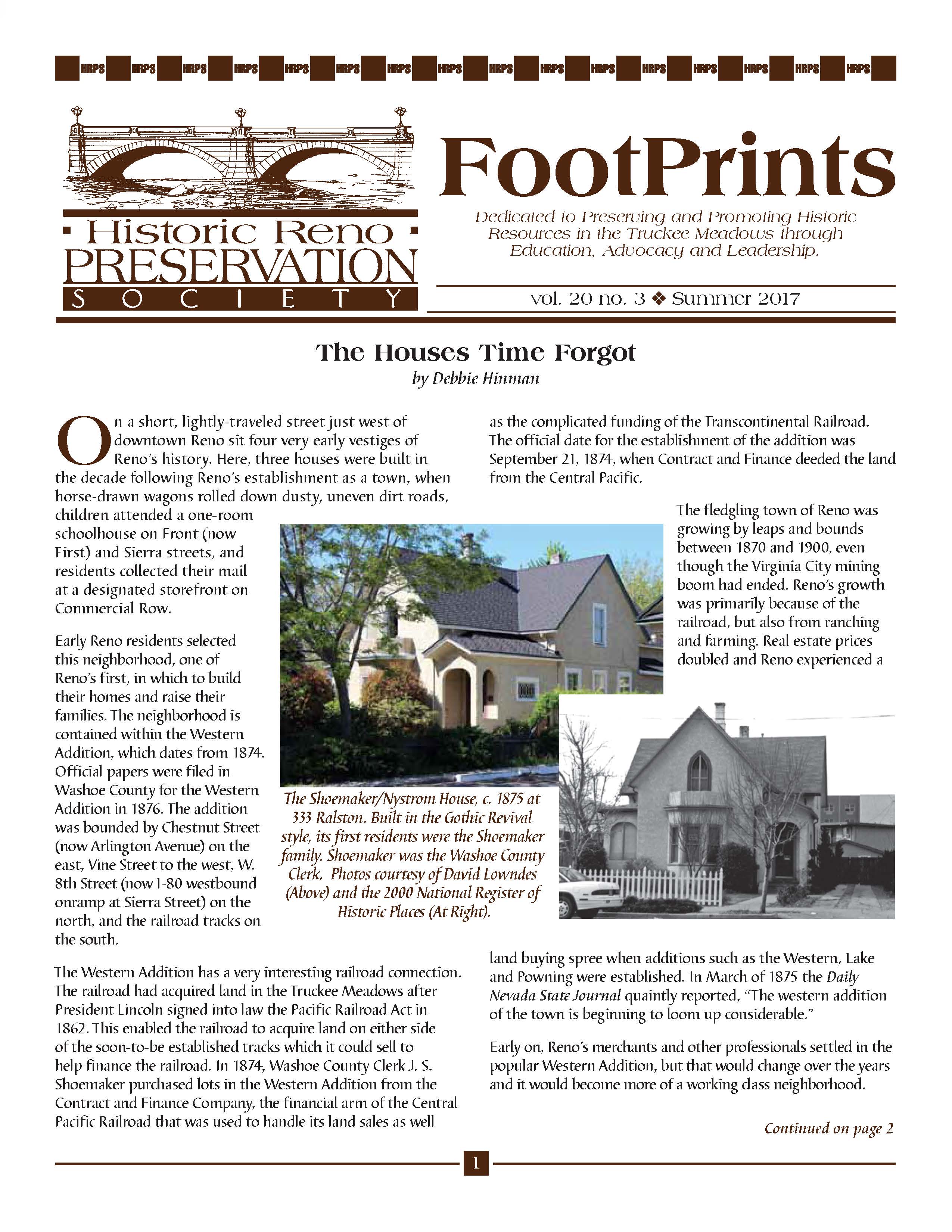 FootPrints Volume 20, Number 3, Summer 2017