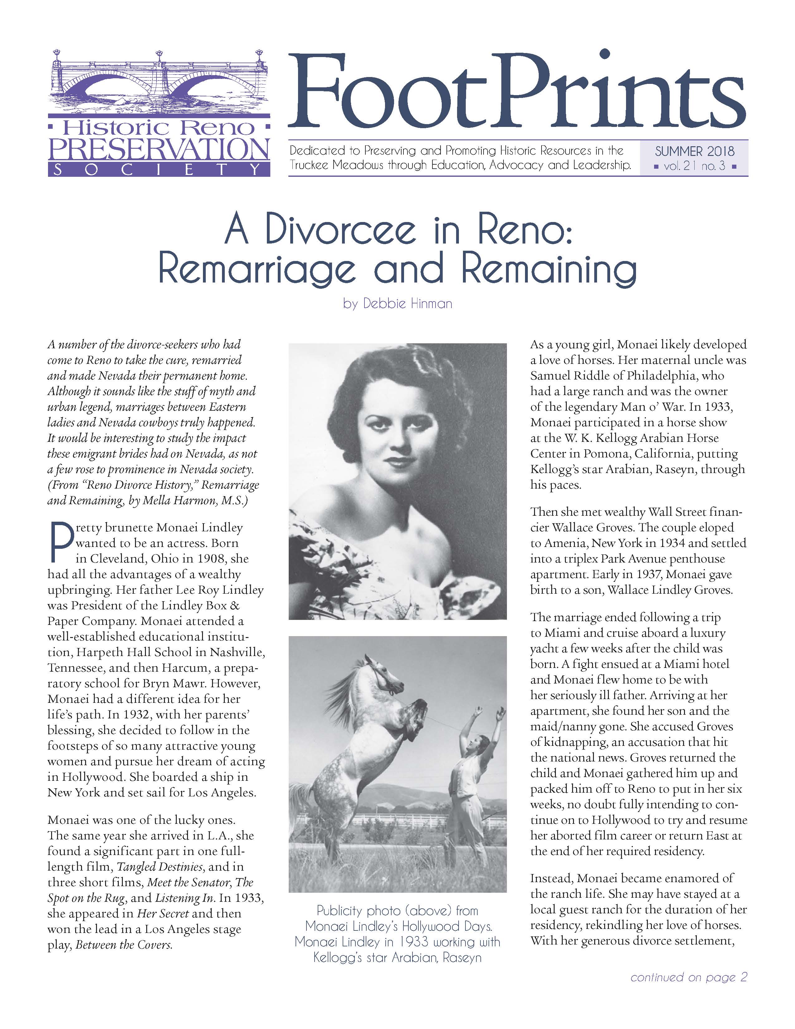 FootPrints Volume 21, Number 3, Summer 2018