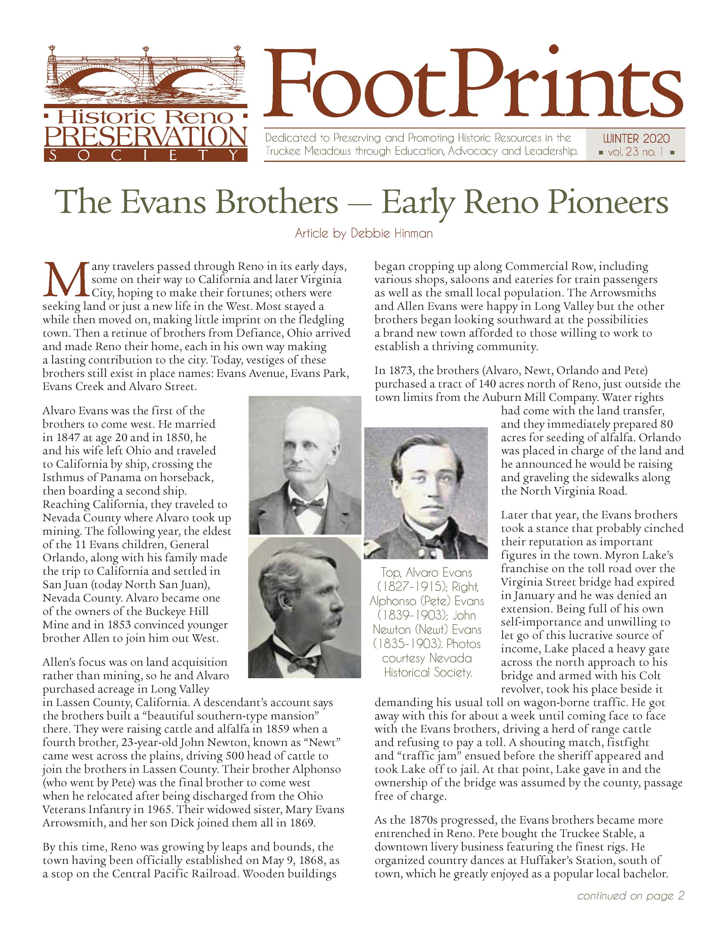 FootPrints Volume 23, Number 1, Winter 2020