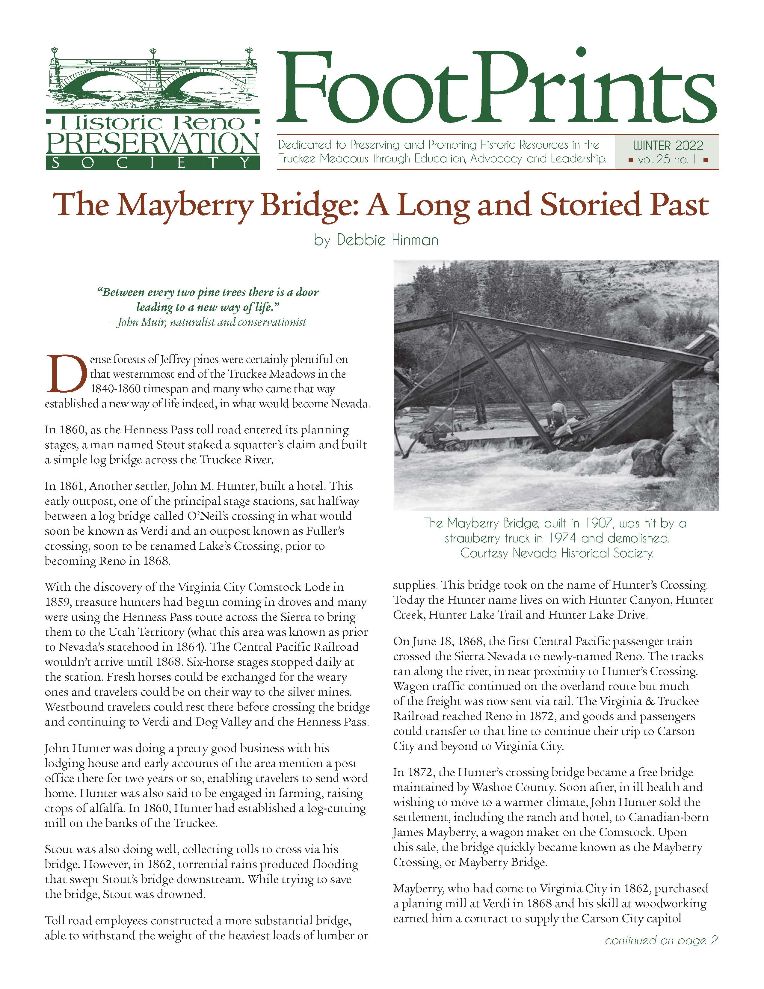 FootPrints Volume 25, Number 1, Winter 2022