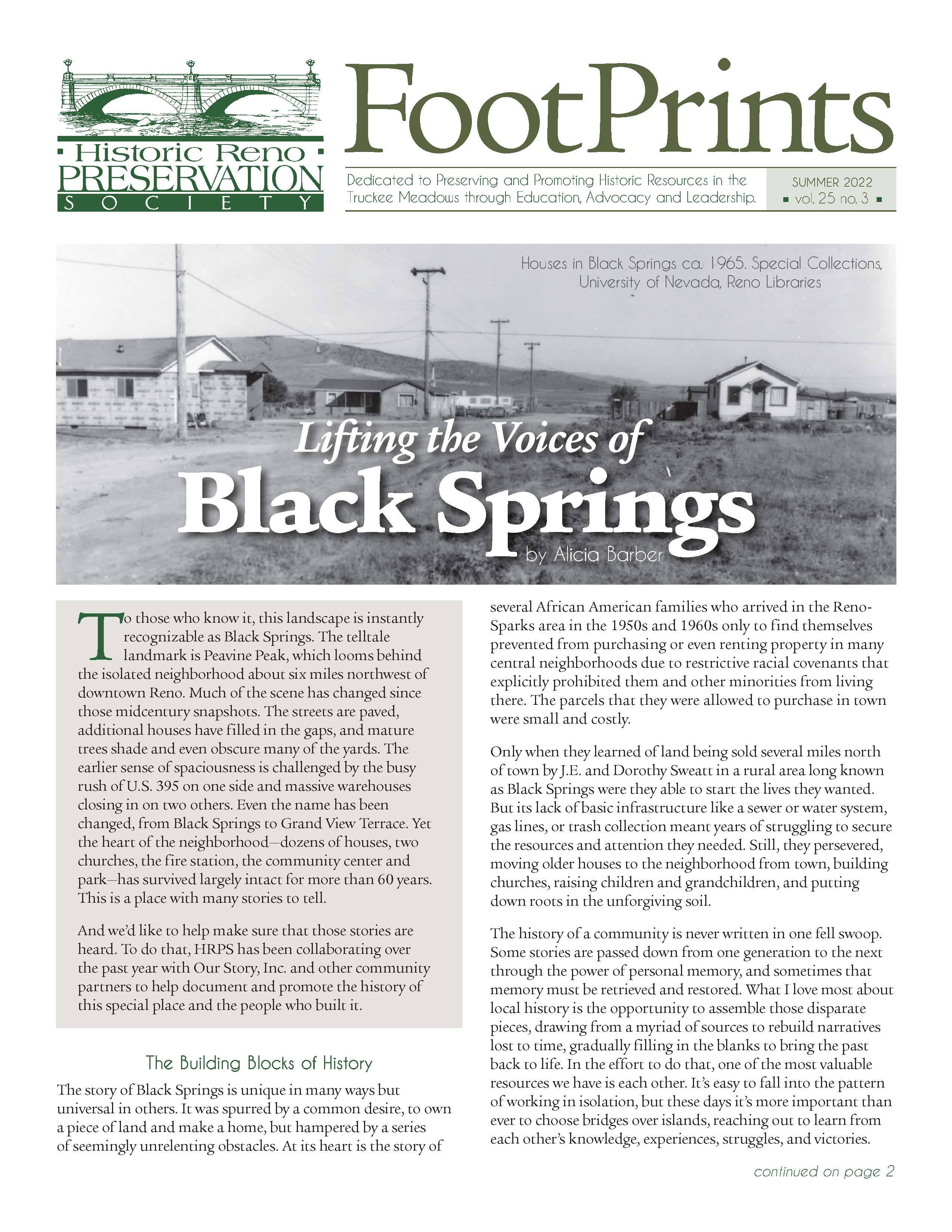 FootPrints Volume 25, Number 3, Summer 2022
