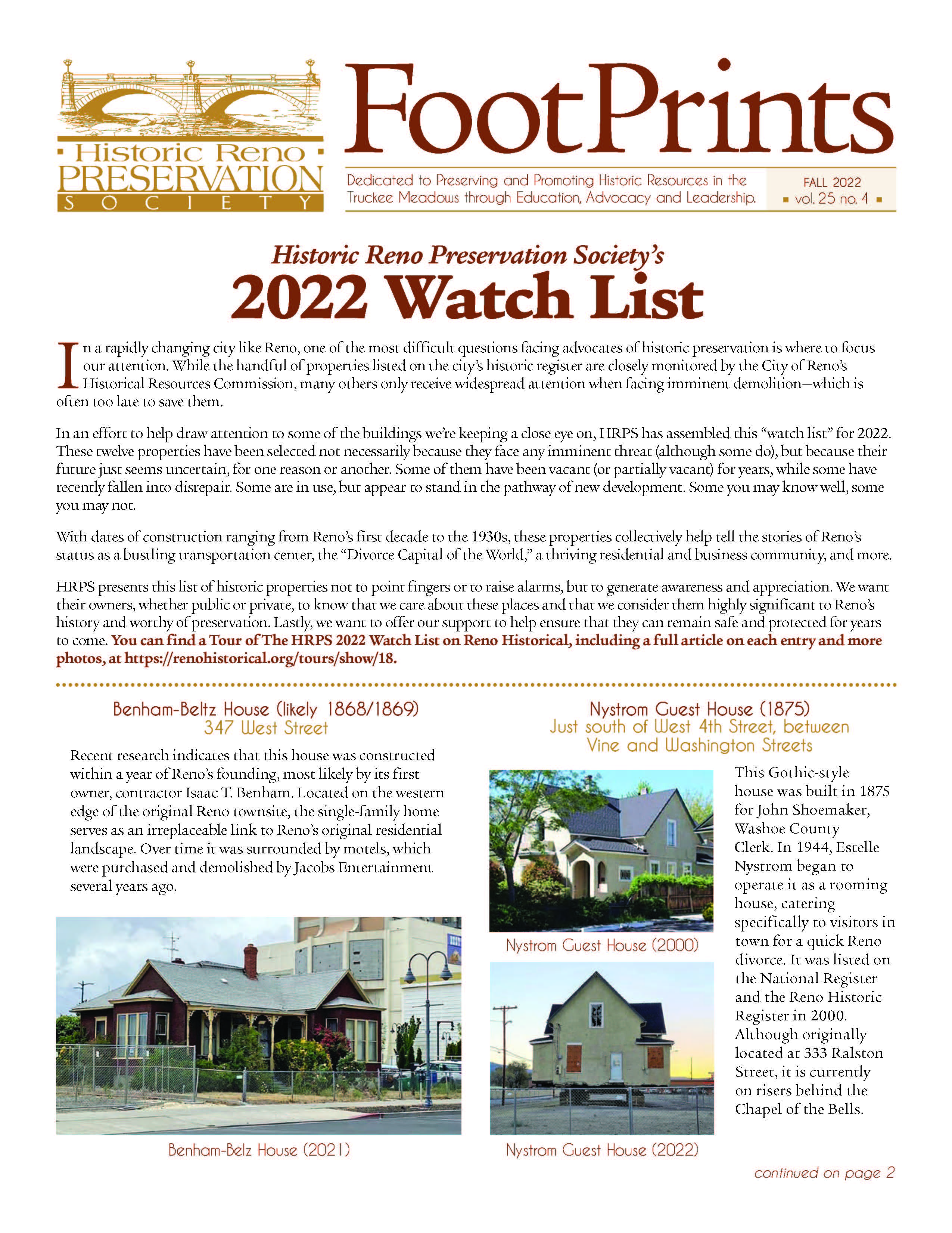 FootPrints Volume 25, Number 4, Fall
