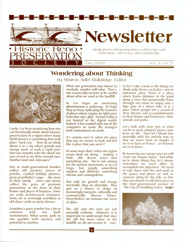 FootPrints Volume 3, Number 3, Fall 2000