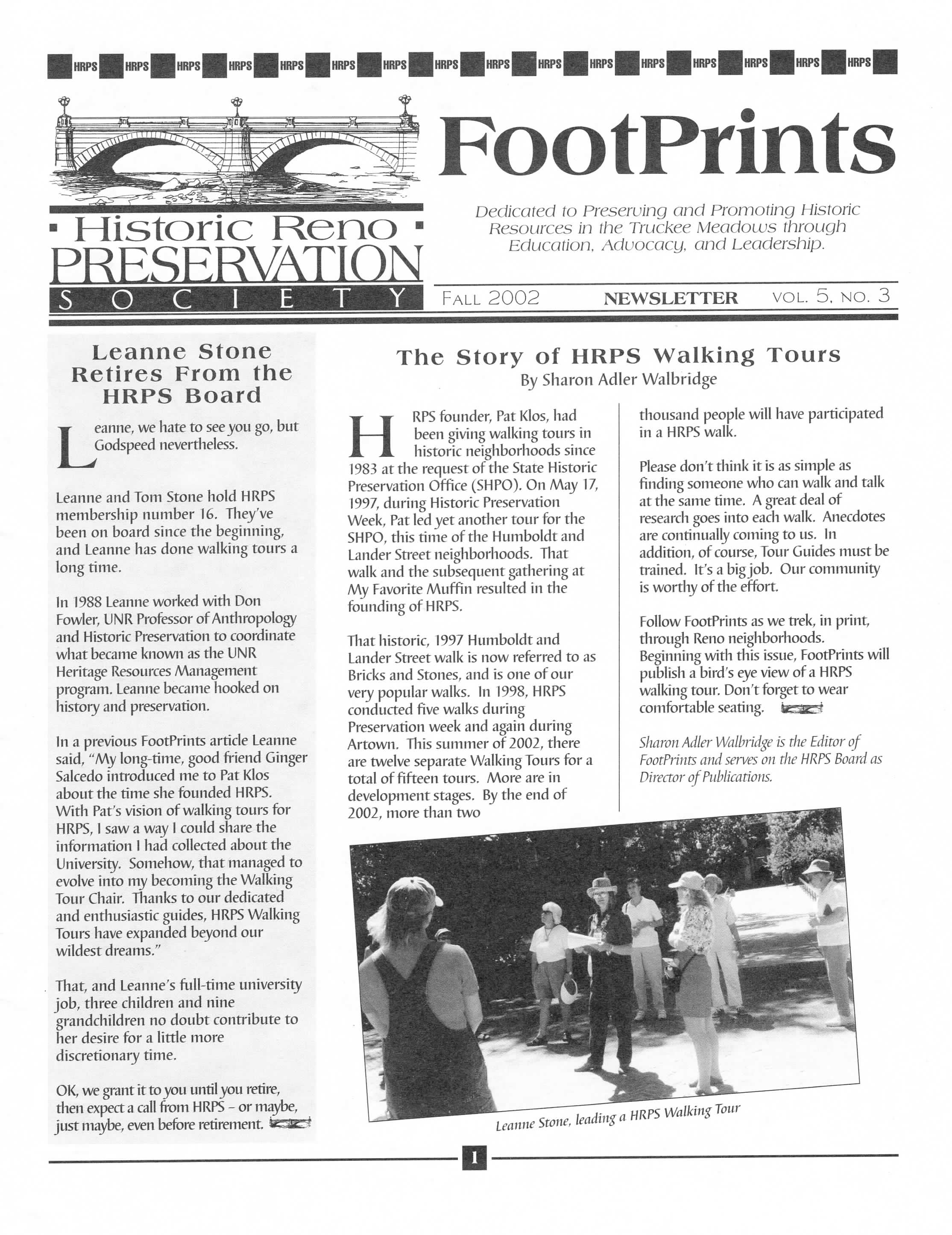 FootPrints Volume 5, Number 3, Fall 2002