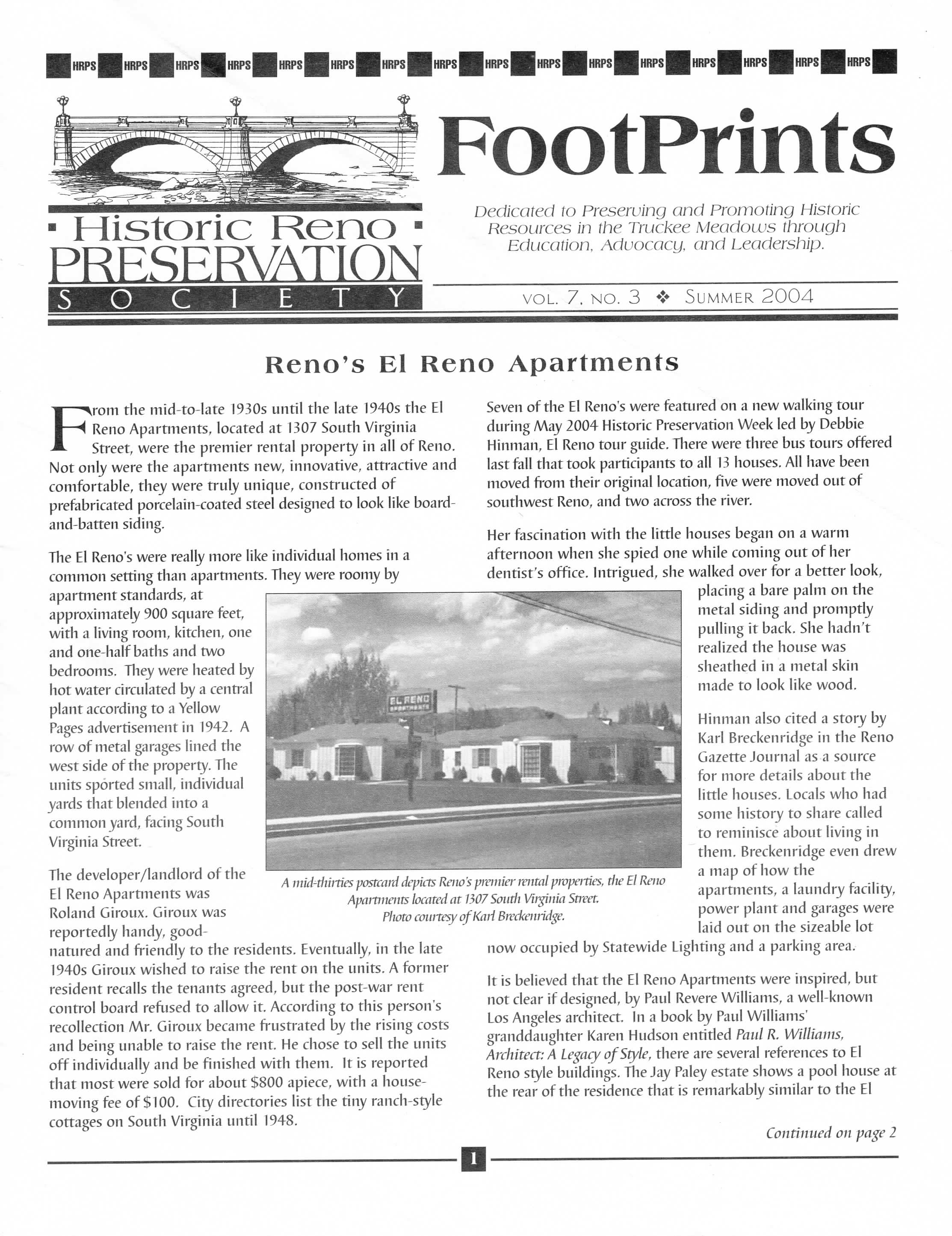 FootPrints Volume 7, Number 3, Summer 2004