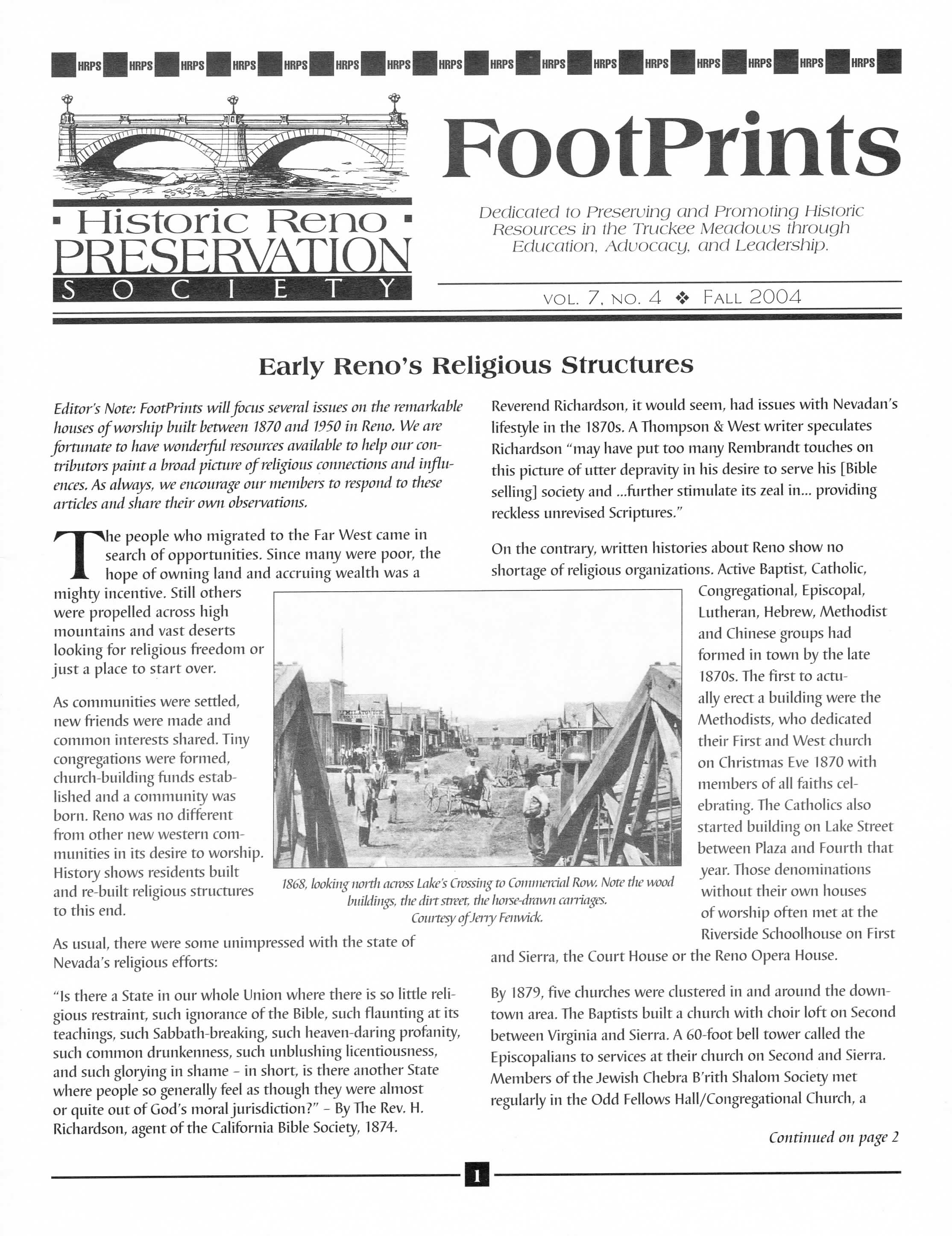 FootPrints Volume 7, Number 4, Fall 2004