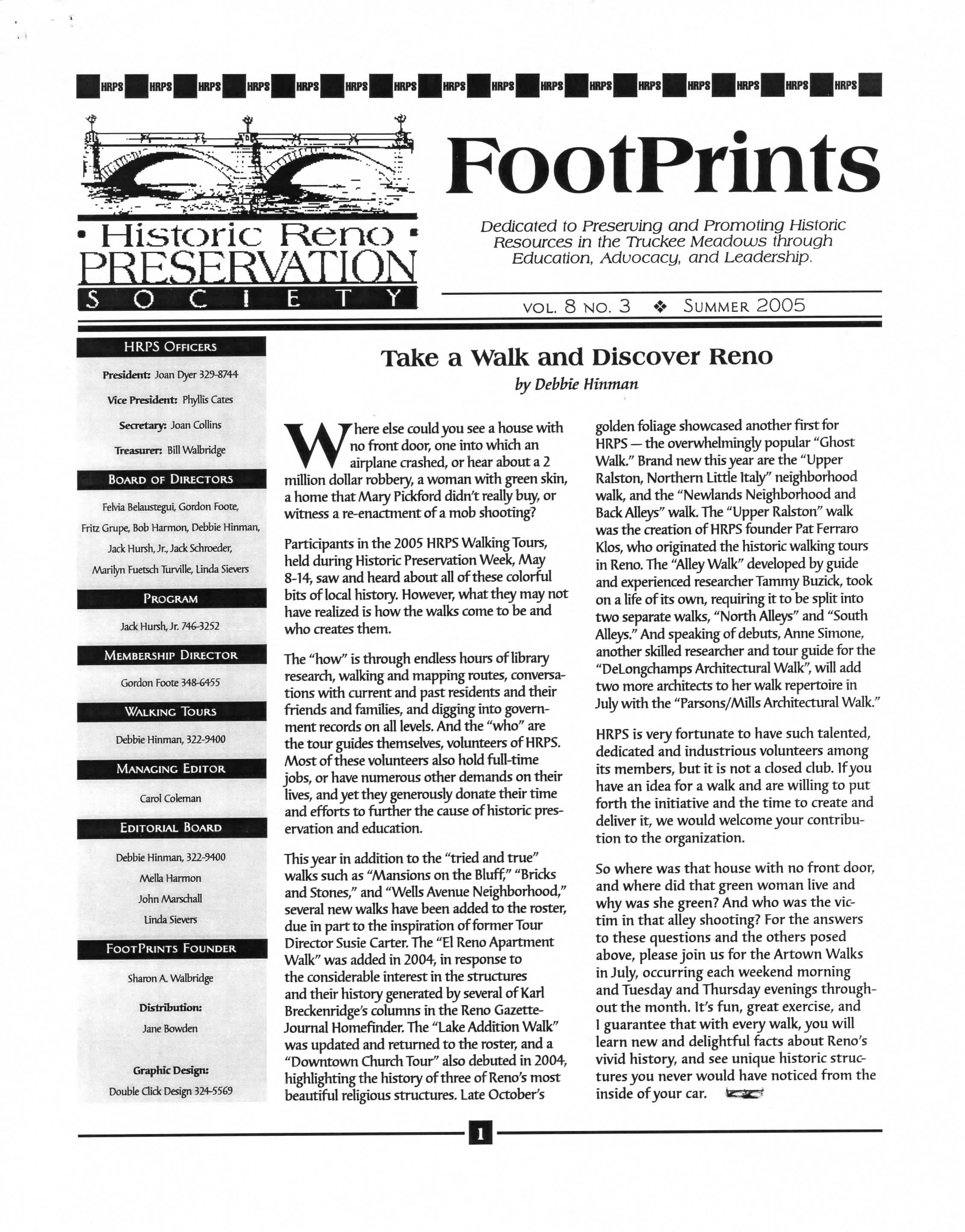 FootPrints Volume 8, Number 3, Summer 2005